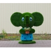 Садовая фигура из искусственной травы «Слоник Том с кашпо»