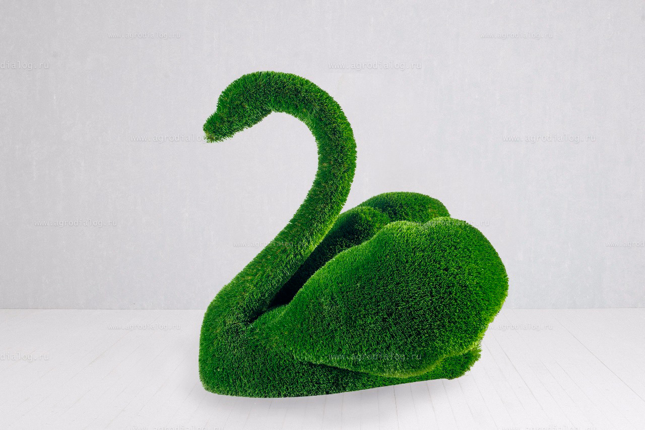 Садовая фигура из искусственной травы «Лебедь»